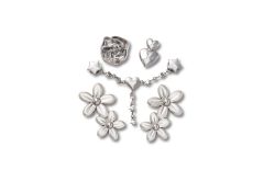 Silver Meta Floral 5 Pack